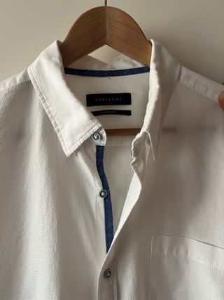 CAMISA CORTEFIEL BLANCA CON CODERAS.