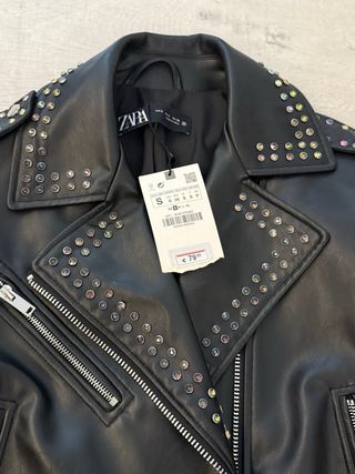 Chaqueta Biker Zara Tachuelas Talla S
