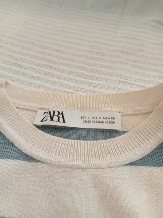 Top Zara rayas azul y blanco verano
