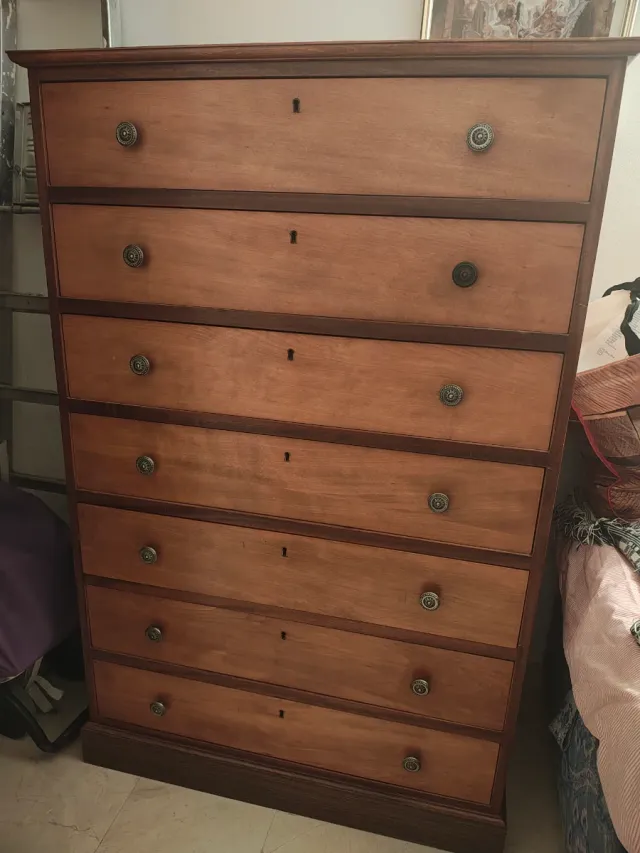 Cómoda 7 cajones madera