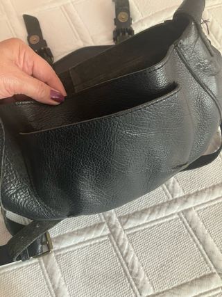 Bolso Piel Negro Zara