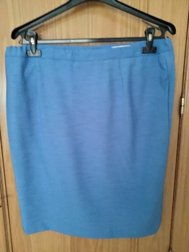 Traje de casaco de 3 peças para senhora azul