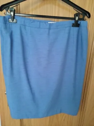 Traje chaqueta 3 piezas señora azul