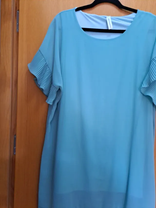 Vestido de verano verde azulado talla única