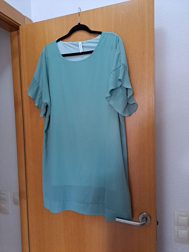 Vestido de verano verde azulado talla única