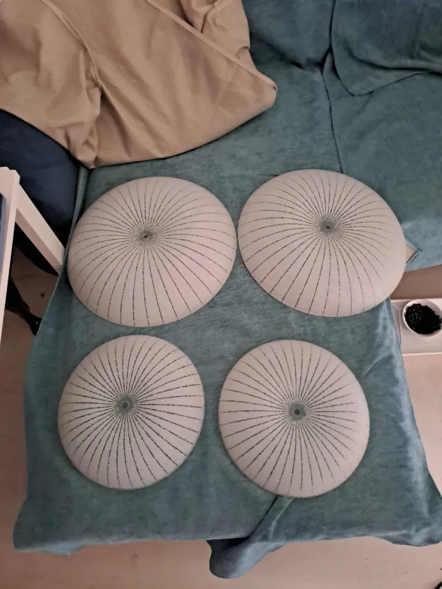 Juego 4 plafones techo cristal