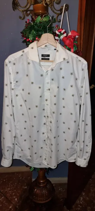 Camicia Liu Jo Uomo Fantasia Floreale Bianca M