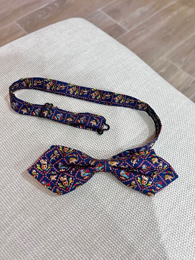 Pajarita Zara azul multicolor