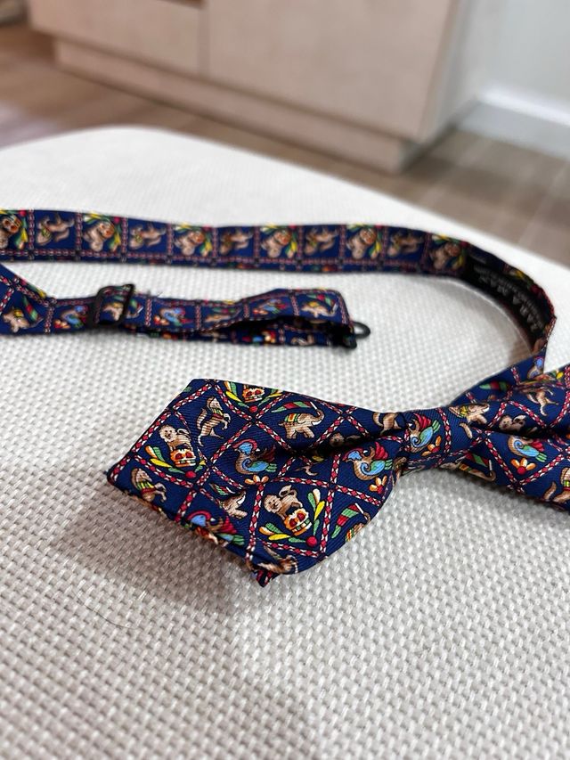 Pajarita Zara azul multicolor