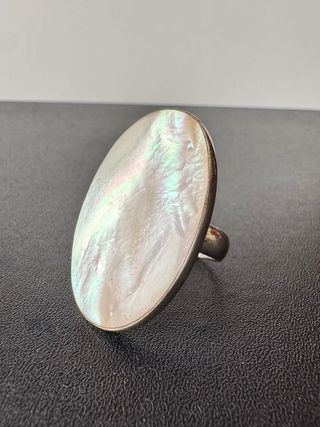Anillo Plata 925 Nácar Ovalado