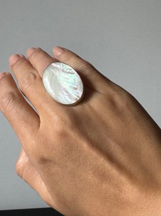 Anillo Plata 925 Nácar Ovalado