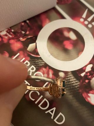 Anillo Pandora Oro Rosa 14k  y Esmeraldas