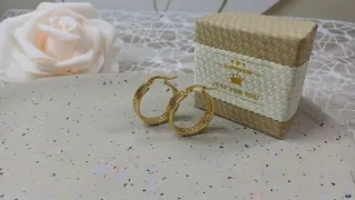 Pendientes Aro Greca Chapado Oro 18k