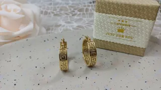Pendientes Aro Greca Chapado Oro 18k