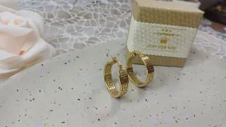 Pendientes Aro Greca Chapado Oro 18k