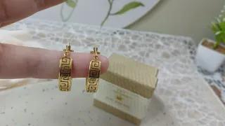Pendientes Aro Greca Chapado Oro 18k
