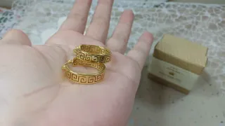 Pendientes Aro Greca Chapado Oro 18k