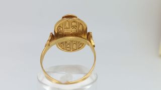 J-0774 Anillo Escarabajo Egipcio Oro 18K