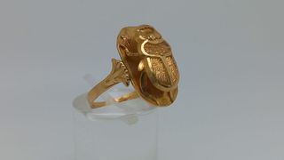 J-0774 Anillo Escarabajo Egipcio Oro 18K