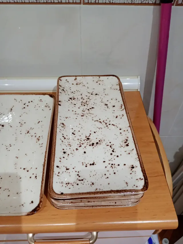 Bandejas rectangulares cerámica  5 largas y 1