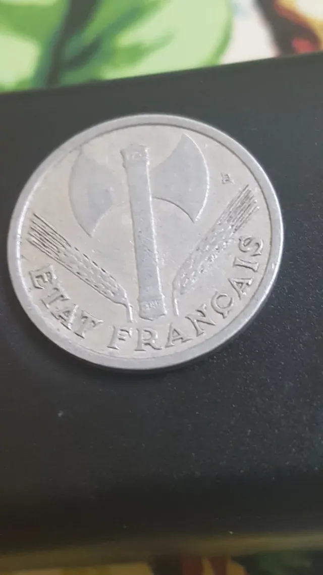 Moneda 1 Franco 1944 Estado Francés