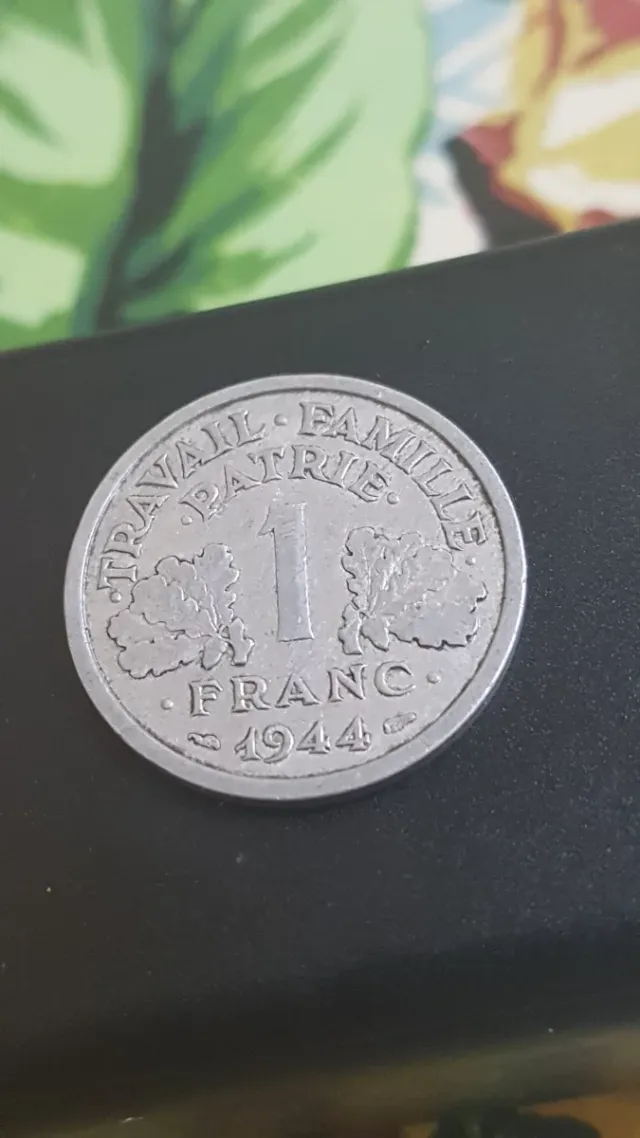Moneda 1 Franco 1944 Estado Francés