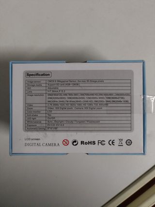 Cámara Digital 4K 16x Zoom Blanca