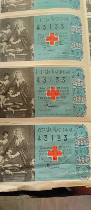 Lotería Nacional Billetes Antiguos