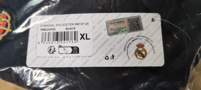 Chándal Real Madrid XL Negro/Azul