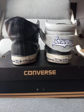 Zapatillas Converse efecto cuero negro