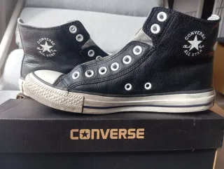 Zapatillas Converse efecto cuero negro