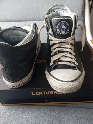 Zapatillas Converse efecto cuero negro