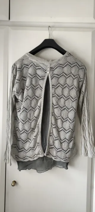 Jersey fino mujer plateado