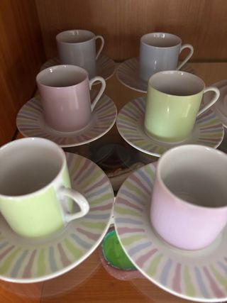 Juego 6 Tazas Café Porcelana