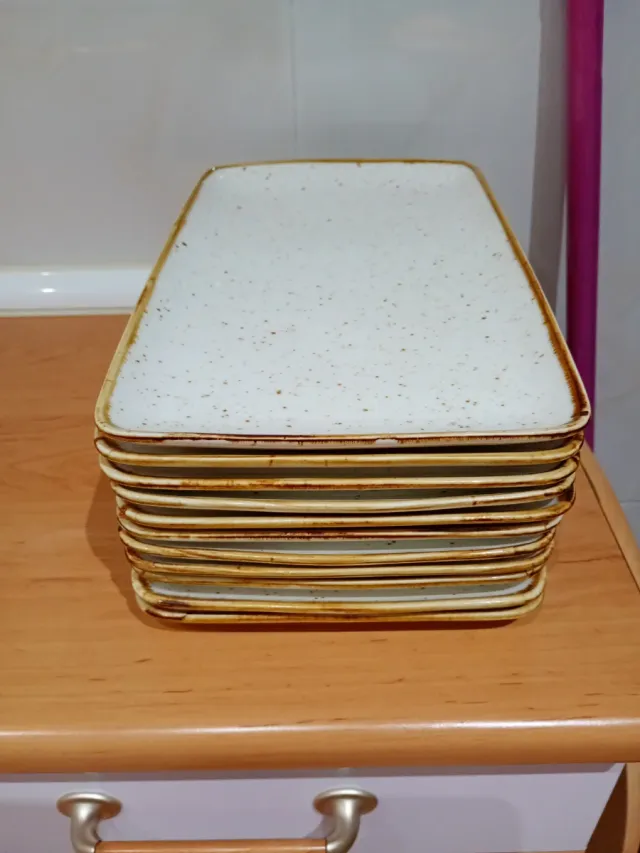 Juego de 10 platos rectangulares