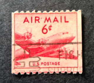 Sello Air Mail 6¢ Avión Antiguo