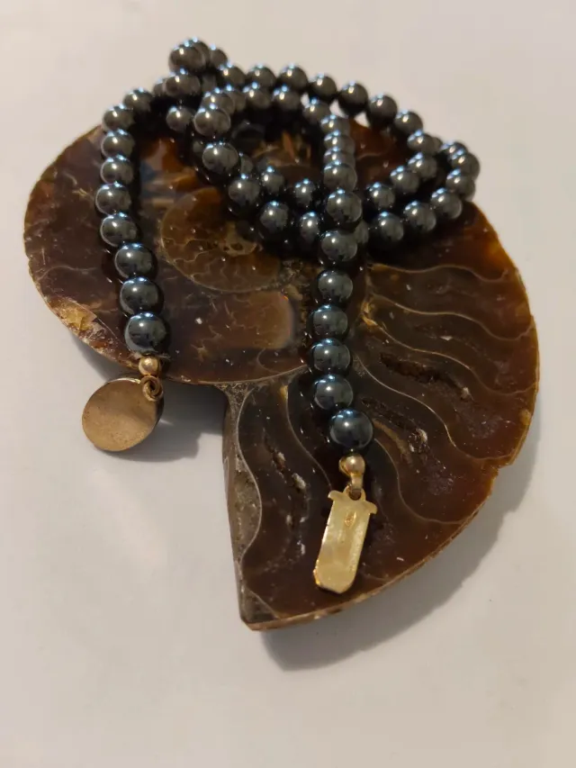 Collana Onice Nera con Chiusura argento