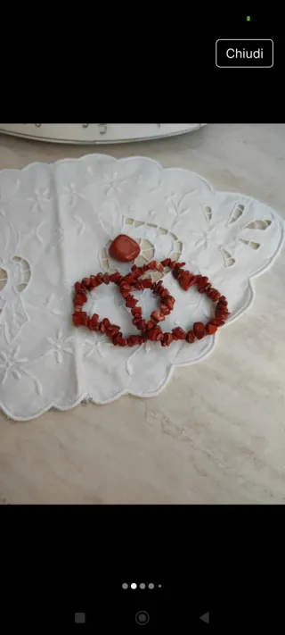 Coppia bracciali pietra naturale rossa