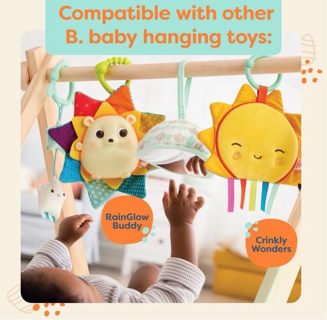 Set de gimnasio de madera para bebés con alfombra