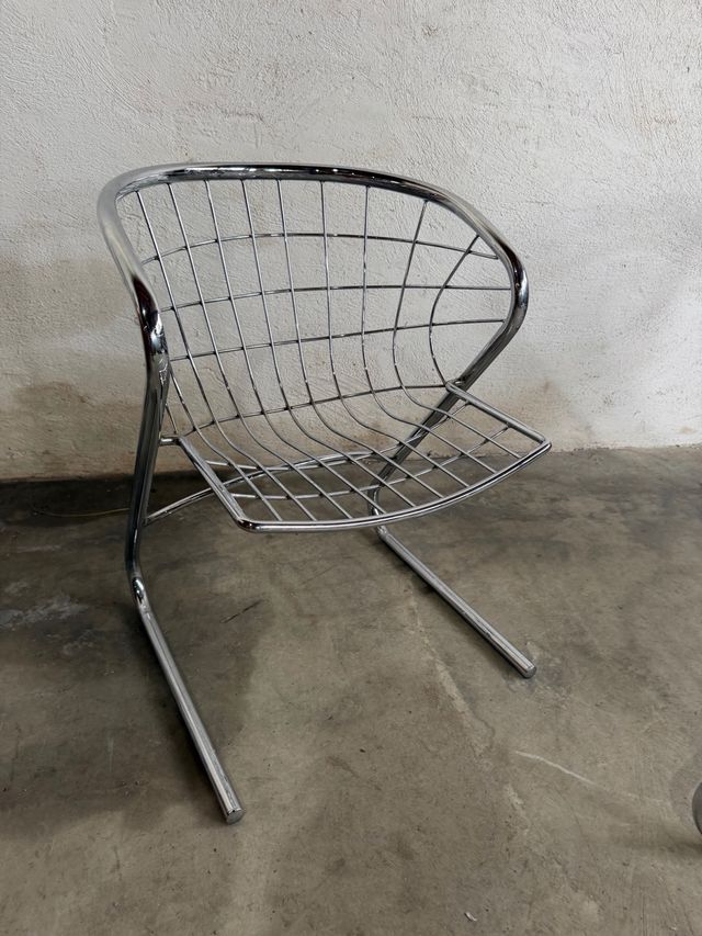 Set 3 Sillas Cromadas Diseño Moderno