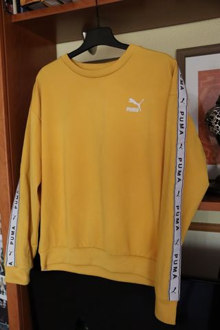 Sudadera Puma Amarilla Logo Banda Lateral