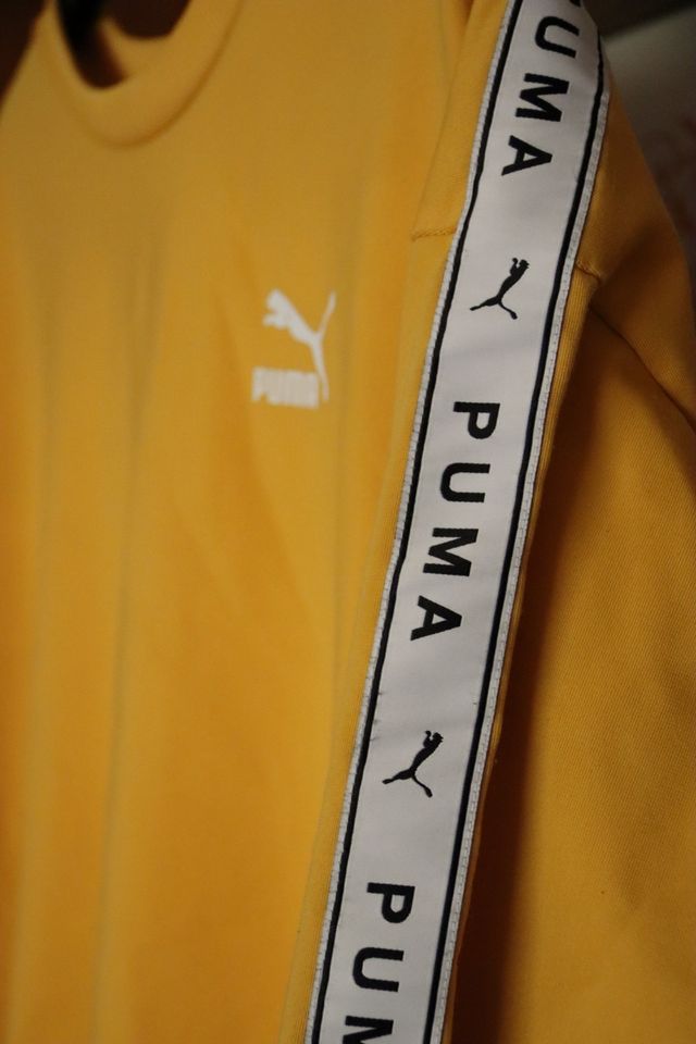 Sudadera Puma Amarilla Logo Banda Lateral