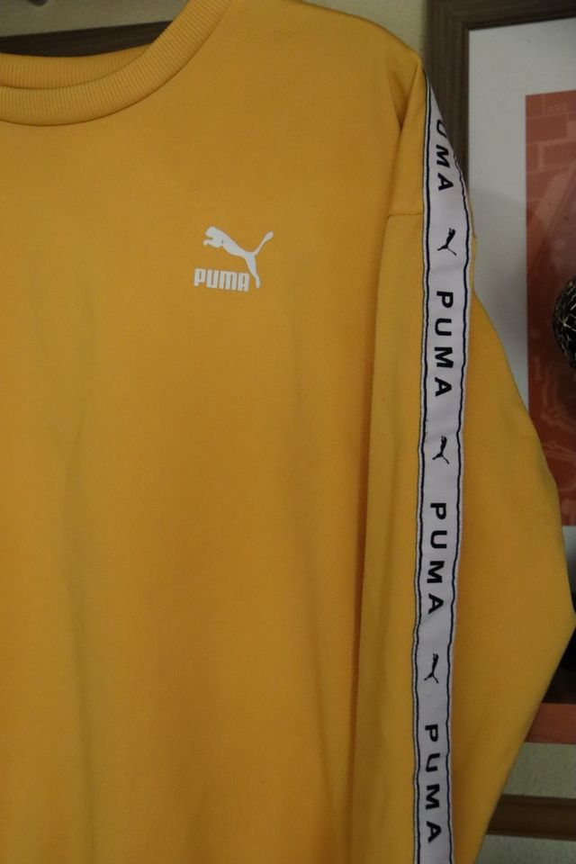 Sudadera Puma Amarilla Logo Banda Lateral