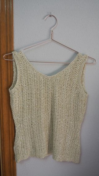 Camiseta Tirantes Punto Beige Talla S