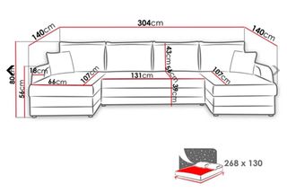 Divano angolare tessuto nero e bianco