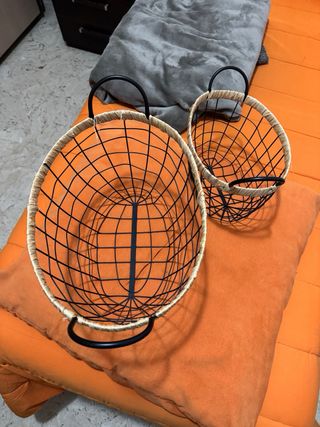 Set 2 Cestini Beige e Nero