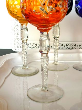 Cristallo di Boemia Set 8 Calici Colorati