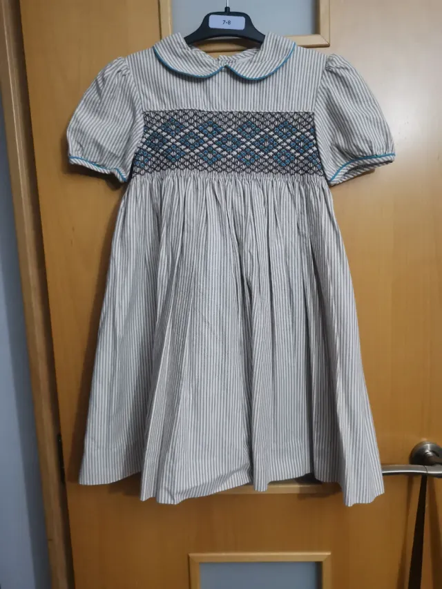 Vestido niña rayas smock