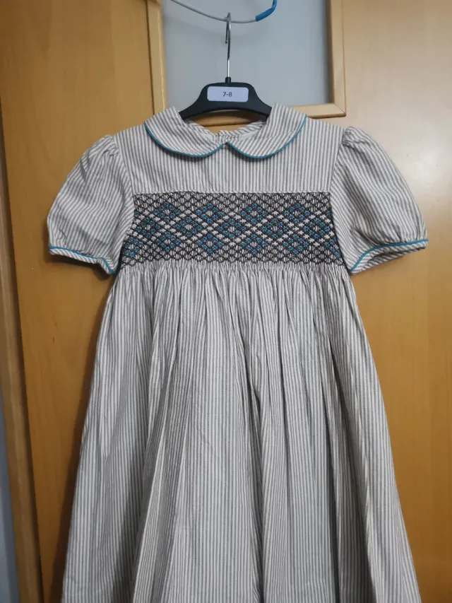 Vestido niña rayas smock