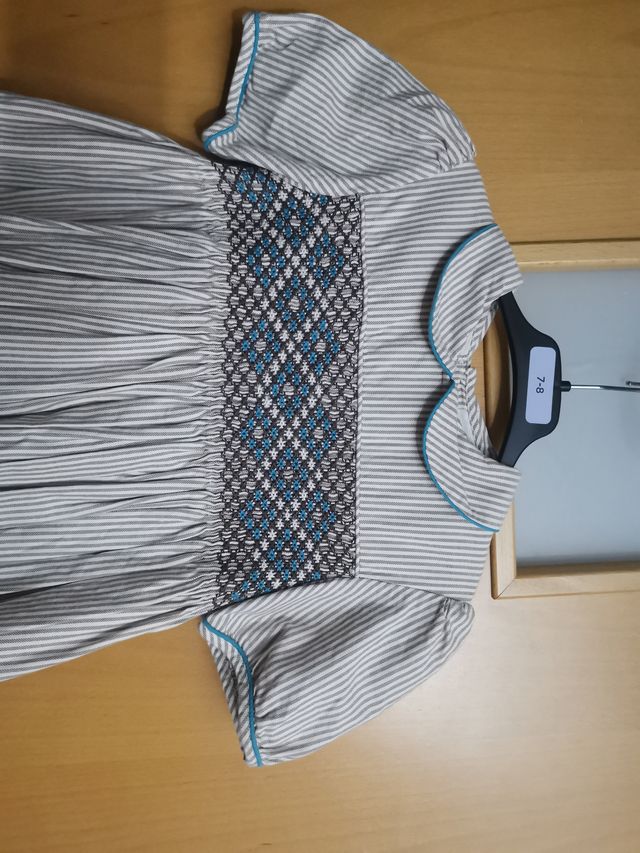 Vestido niña rayas smock